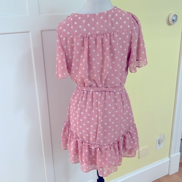 B. DARLIN Pink Polka Dot Ruffled  Dress Size 5/6 - Picture 7 of 8